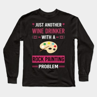 Wine Drinker Rock Painting Long Sleeve T-Shirt